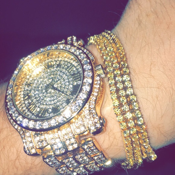 Other - Techno Pavé - Signature Iced Out Watch (Gold)